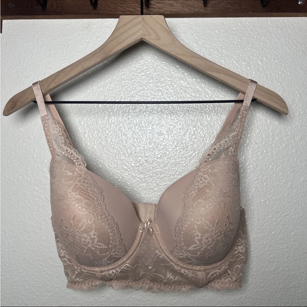 Parfait Women's 40C Sandrine Plunge Lace Adjustable Strap Lined Bra Rose